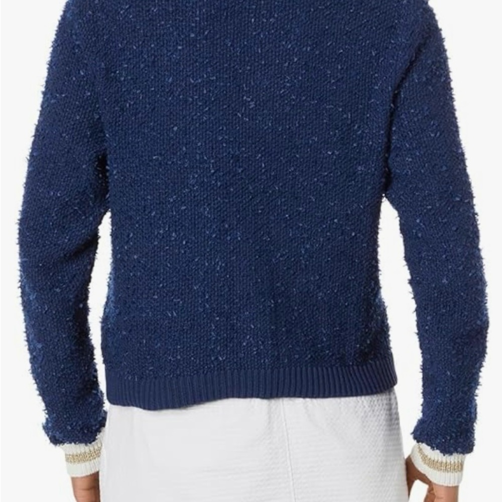 XL Lilly Pulitzer Navy and Cream Cardigan - Picture 3 of 6